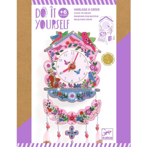 Djeco DIY Φτιάχνω Ρολόι Τοίχου Πουλάκια (07979)