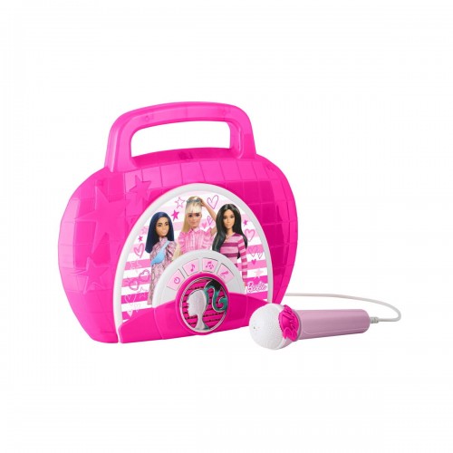 eKIDS Barbie Boombox Karaoke & Ενσύρματο Μικρόφωνο Karaoke με ενσωματωμένη μουσική, φωτισμό, Sound Effects (BE115)