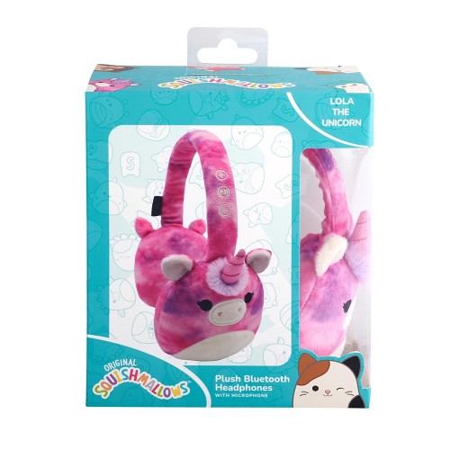 Lazerbuilt Squishmallows Lola The Unicorn – Λούτρινα Ασύρματα Παιδικα Ακουστικά με Μικρόφωνο (HMSQM-BT-LOLA)