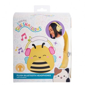 Lazerbuilt Squishmallows Sunny The Bee – Λούτρινα Ασύρματα Παιδικα Ακουστικά με Μικρόφωνο (HMSQM-BT-SUNNY)