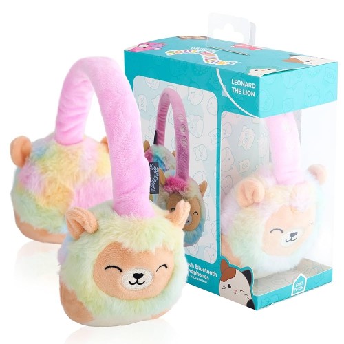 Lazerbuilt Squishmallows Leonard The Lion – Λούτρινα Ασύρματα Παιδικα Ακουστικά με Μικρόφωνο (HMSQM-BT-LEONARD)