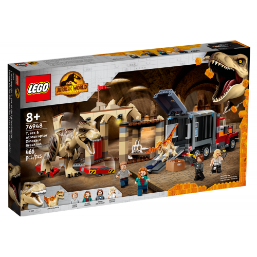 Lego Jurassic World T. rex & Atrociraptor Dinosaur Breakout (76948)