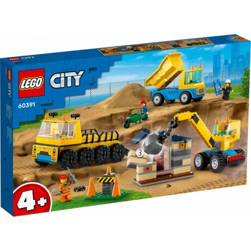 Lego City Construction Trucks and Wrecking Ball Crane (60391)