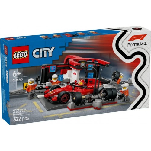 Lego City - F1 Pit Stop & Pit Crew With Ferrari Car (60443)