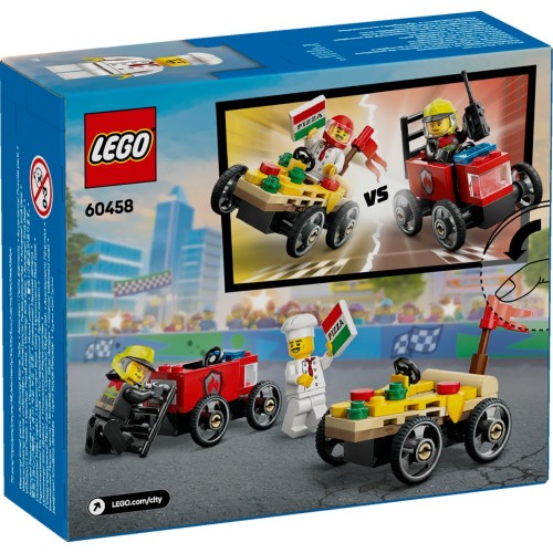 Lego City Pizza vs. Fire Truck Race Car (60458)