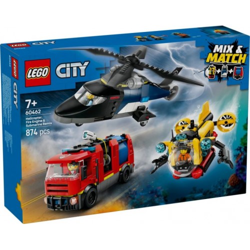 Lego City - Helicopter, Fire Truck and Submarine Remix (60462)