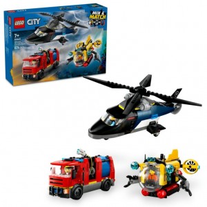 Lego City - Helicopter, Fire Truck and Submarine Remix (60462)
