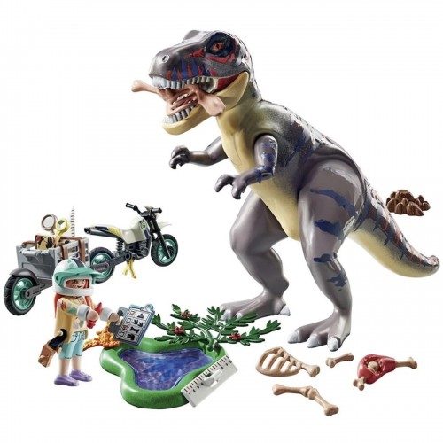 Playmobil Dinos T-Rex και Εξερευνητής με Μοτοσικλέτα (71524)