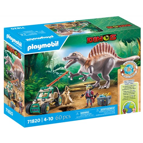 Playmobi Δεινόσαυροι - Επίθεση Σπινόσαυρου στο εξερευνητικό όχημα (71820)
