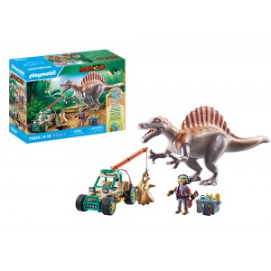 Playmobi Δεινόσαυροι - Επίθεση Σπινόσαυρου στο εξερευνητικό όχημα (71820)
