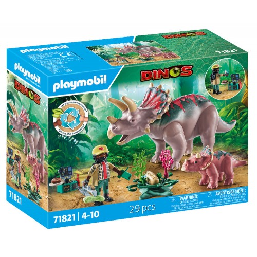Playmobi Δεινόσαυροι - Τρικεράτοπες και Εξερευνητής (71821)