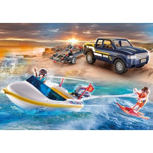 Playmobil Φορτηγάκι με Τρέιλερ και Ταχύπλοο (70534)