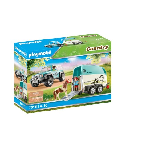 Playmobil Όχημα με Τρέιλερ Μεταφοράς Πόνυ (70511)
