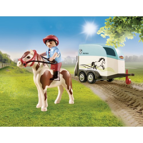 Playmobil Όχημα με Τρέιλερ Μεταφοράς Πόνυ (70511)