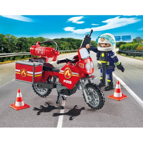 Playmobil Πυροσβέστης με Μοτοσικλέτα (71466)