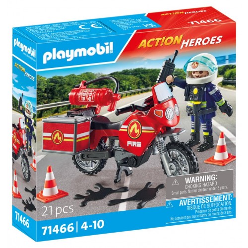 Playmobil Πυροσβέστης με Μοτοσικλέτα (71466)