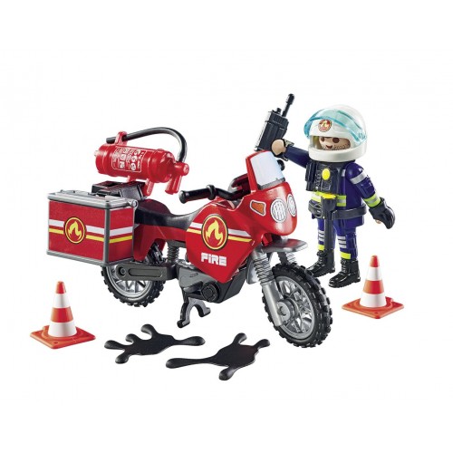 Playmobil Πυροσβέστης με Μοτοσικλέτα (71466)