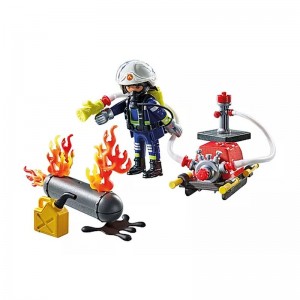 Playmobil Πυροσβέστης με Αντλία Νερού (71826)