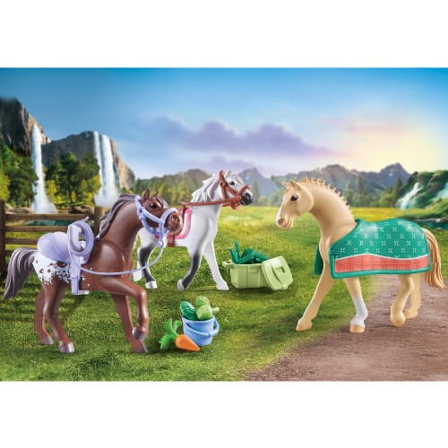 Playmobil Horses of Waterfall Τρία Άλογα με Αξεσουάρ (71356)