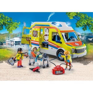 Playmobil Μεγάλο Ιατρικό Κέντρο Ασθενοφόρο με Διασώστες (71202)