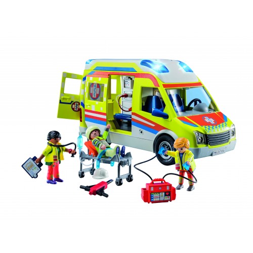 Playmobil Μεγάλο Ιατρικό Κέντρο Ασθενοφόρο με Διασώστες (71202)