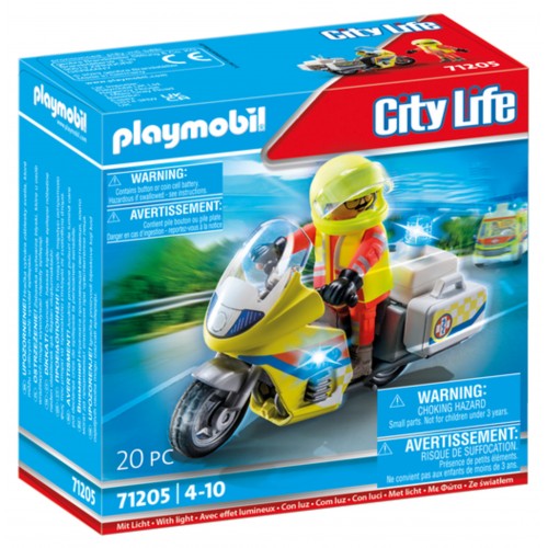 Playmobil Μεγάλο Ιατρικό Κέντρο Διασώστης με Μοτοσικλέτα (71205)