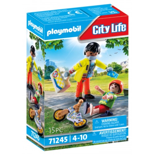 Playmobil Μεγάλο Ιατρικό Κέντρο Διασώστης και Παιδάκι (71245)