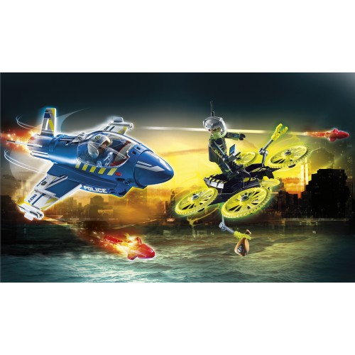 Playmobil Καταδίωξη Drone Από Αστυνομικό Τζετ (70780)