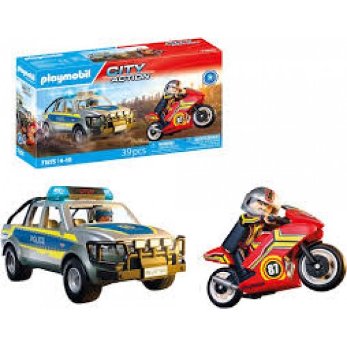 Playmobil Αστυνομία - Αστυνομικό όχημα Pickup και μοτοσυκλέτα (71875)