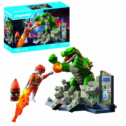 Playmobil Heroes Υπερήρωας Εναντίον της Γιγαντιαίας Σαύρας (71831)