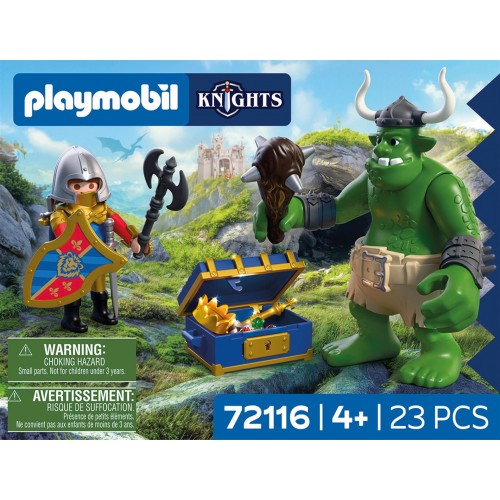 Playmobil Knights Λεοντόκαρδος Ιππότης Και Τρολ Με Θησαυρό (72116)