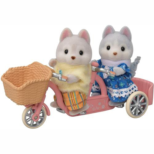 Sylvanian Families Tandem Cycling Set Husky Sister and Brother (5637)