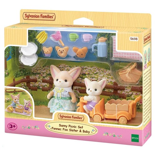 Sylvanian Families Sunny Picnic Set Fennec Fox Sister and Baby (5698)