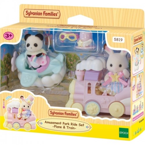 Sylvanian Families Amusement Park Ride Set Plane & Train (5819)