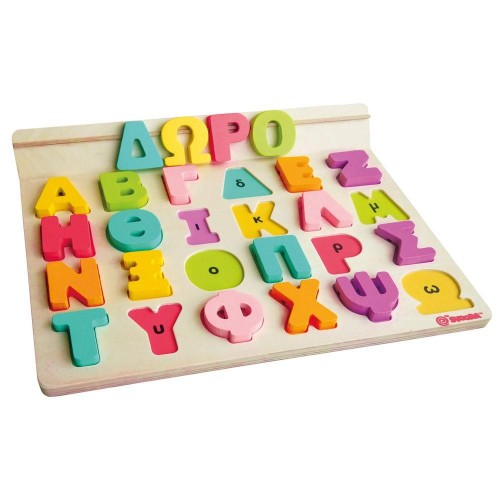 Παίζω με τα γράμματα - Ελληνικό ξύλινο αλφάβητο με 50 κάρτες (03002)