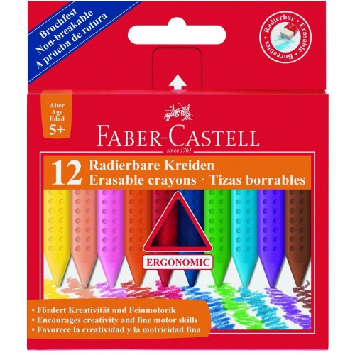 Κηρομπογιές Grip Erasable Faber Castell 12 χρώματα (122520)
