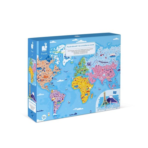 Puzzle 350τεμ Παγκόσμιος Χάρτης με Αξιοθέατα (02677)