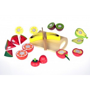 Tooky Toy Φρούτα με Ξύλο Κοπής και Δίσκο (TKI014)